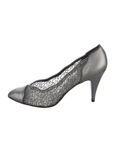 Pre-owned Stuart Weitzman Mesh Pumps In Gray