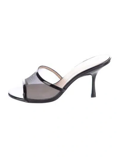 Pre-owned Stuart Weitzman Mesh Slides W/ Tags In Silver
