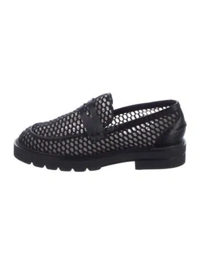 Pre-owned Stuart Weitzman Mesh Slingback Flats In Black