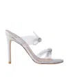 Stuart Weitzman Metal Sandals With Ornaments In Gray