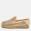 Stuart Weitzman Metallic Gold Leather Espadrille Flat In Gold