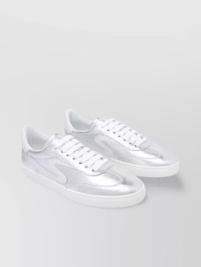 STUART WEITZMAN METALLIC LOW TOP SNEAKERS