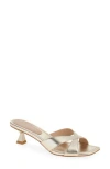 Stuart Weitzman Miami 50 Slide Sandal In Platino