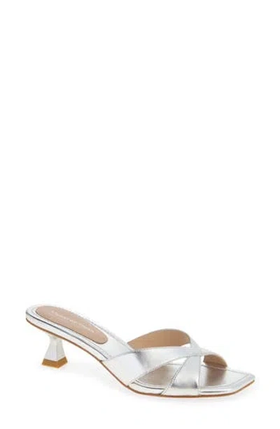 Stuart Weitzman Miami 50 Slide Sandal In Silver