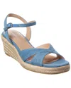 Stuart Weitzman Miami Espadrille Wedge Sandal In Blue