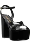Stuart Weitzman Miami Crisscross Ankle-strap Platform Sandals In Black