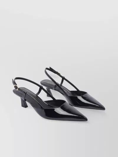 Stuart Weitzman Mid Heel Pointed Toe Sling Back Pumps