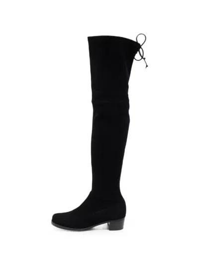 Pre-owned Stuart Weitzman Midland Suede Over-the-knee Boots In Black