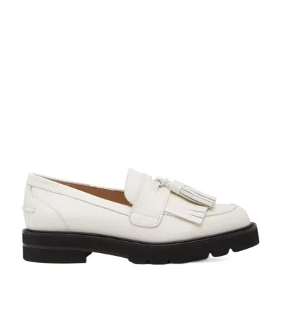 Stuart Weitzman Mila Leather Loafers In White