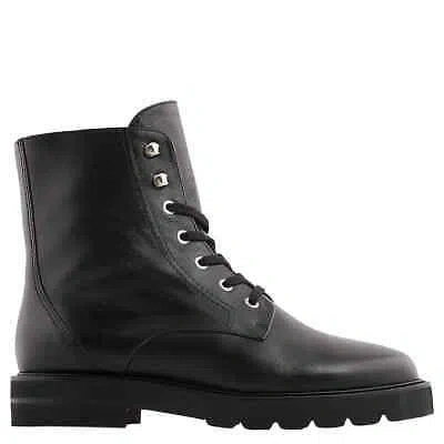 Pre-owned Stuart Weitzman Mila Lift Leather Boots In Black