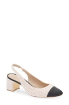 Stuart Weitzman Women's Milla 64mm Tweed Slingback Pumps In Rosewater/black