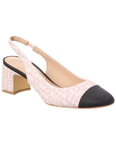 Stuart Weitzman Milla 55 Tweed & Grosgrain Slingback Pump In Pink