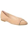 Stuart Weitzman Milla Chain Suede Ballet Flat In Beige