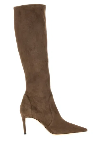 Stuart Weitzman Mini Mud Suede Boots In Brown