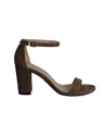 Stuart Weitzman Minimalist High Heel Sandals In Brown Suede In Brown