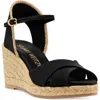 Stuart Weitzman Mirela Ii Espadrille Wedge Sandal In Black/natural