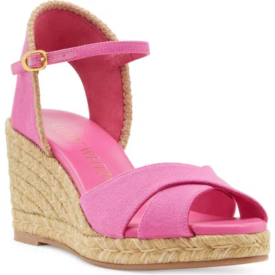 Stuart Weitzman Mirela Ii Espadrille Wedge Sandal In Pink