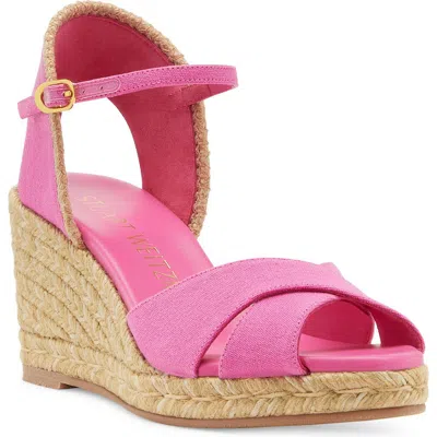 Stuart Weitzman Mirela Ii Espadrille Wedge Sandal In Pink