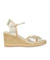 Stuart Weitzman Mirela Crisscross Wedge Espadrille Sandals In Nude