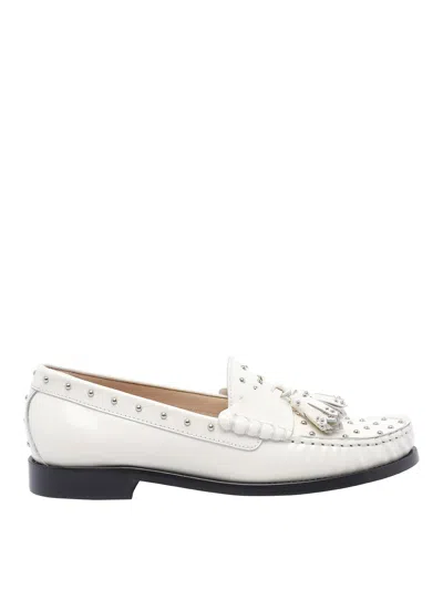 Stuart Weitzman White Lottie Loafers