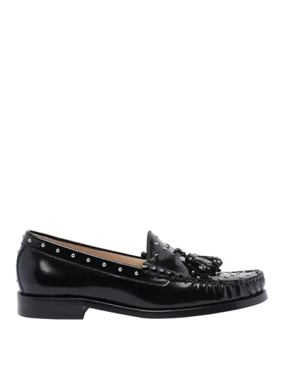 STUART WEITZMAN BLACK LOTTIE LOAFERS