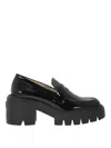 Stuart Weitzman Soho Glossed-leather Platform Loafers In Black