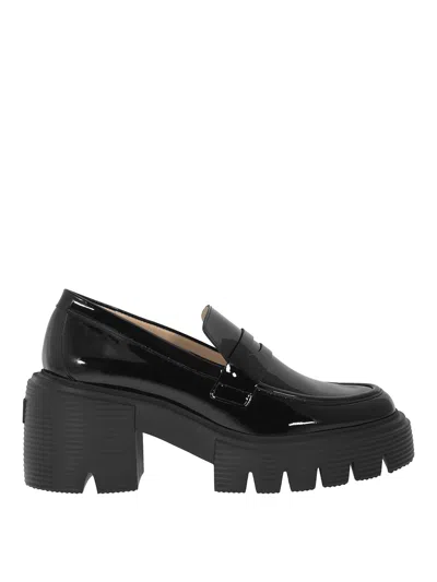 Stuart Weitzman Soho High Loafers In Black