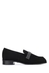 Stuart Weitzman Palmer Sleek Royale Suede Loafers In Multi