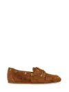 Stuart Weitzman Tinsley Moccasin Suede Loafers In Brown