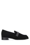 Stuart Weitzman Palmer Sleek Royale Suede Loafers In Multi