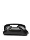 Stuart Weitzman Moda Frame Leather Pouch Bag In Black