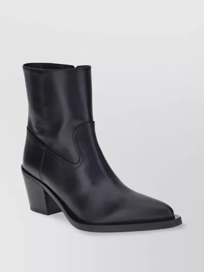 Stuart Weitzman Modern Texan Pointed Block Heel Bootie