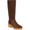 Stuart Weitzman Montana Slouch Suede Boot In Walnut