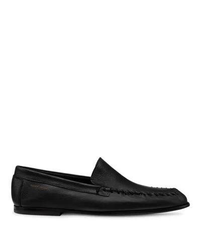 Stuart Weitzman Men's Montauk Venetian Moccasin Loafers In Black