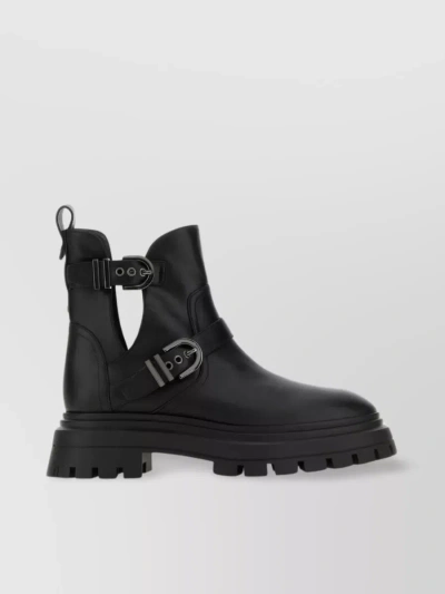 Stuart Weitzman The Maverick Bedford Moto Bootie In Black