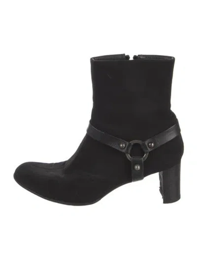 Pre-owned Stuart Weitzman Moto Boots In Black