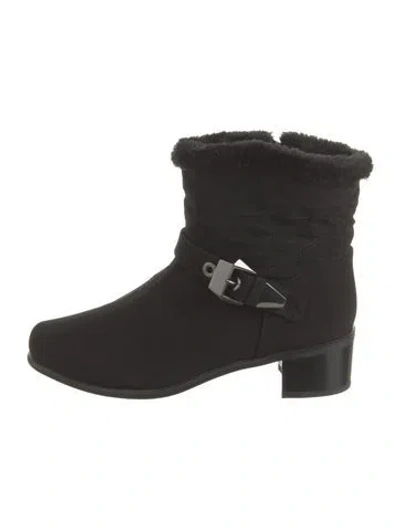Pre-owned Stuart Weitzman Moto Boots In Black