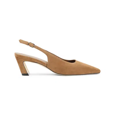 Stuart Weitzman Stassi 50 Slingback Mules 37 In Brown