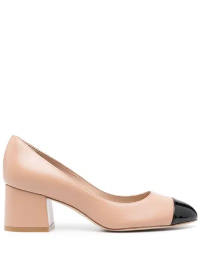 Stuart Weitzman Flare Leather Pumps In Beige