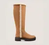 Stuart Weitzman Myla Zip Shearling Boot In Brown