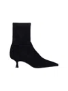 Stuart Weitzman Naomi Stretch Suede Ankle Booties In Black