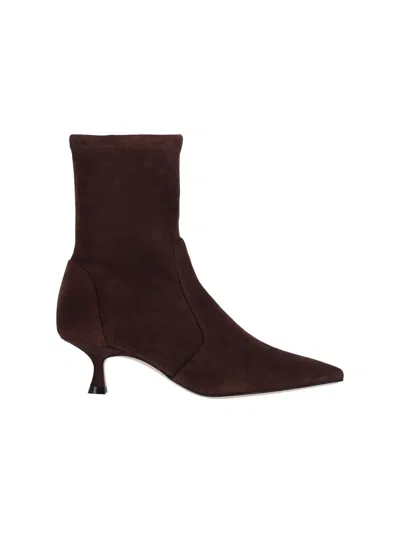 Stuart Weitzman Naomi 50 Ankle Boots In Brown