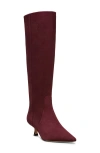 Stuart Weitzman Naomi Suede Kitten Tall Boots In Cabernet