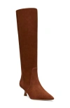 Stuart Weitzman Naomi Suede Kitten Tall Boots In Deep Coffee