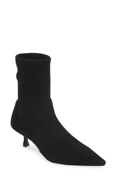 Stuart Weitzman Naomi Stretch Suede Ankle Booties In Black