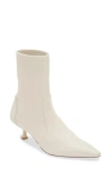 Stuart Weitzman Naomi 50 Bootie In Cream Stretch Nappa