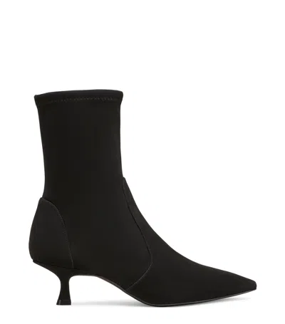 Stuart Weitzman Naomi 50 High Heels Ankle Boots In Black Suede