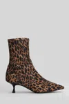 Stuart Weitzman Naomi 50 High Heels Ankle Boots In Animalier Satin In Brown