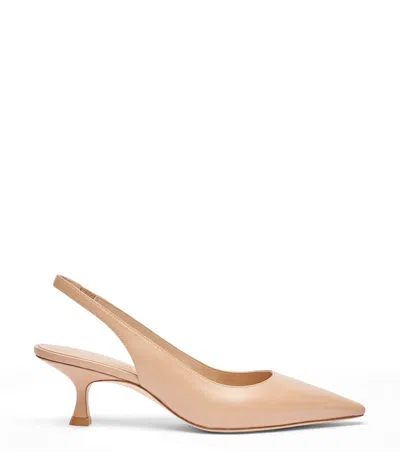 Stuart Weitzman Naomi 35mm Leather Pumps In Nude