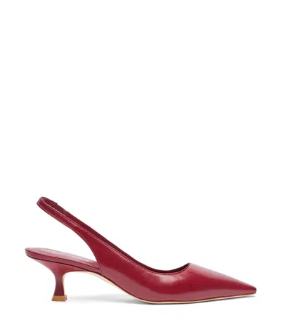 Stuart Weitzman Naomi 35mm Leather Pumps In Red